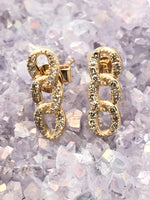 Diamond Chain Link Earrings in 14K Gold | Ulka Rocks