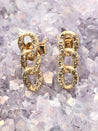 Warrenton diamond chain link earrings in 14k gold