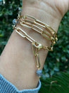 Tira Collection - Labradorite Paper Clip Chain Bracelet