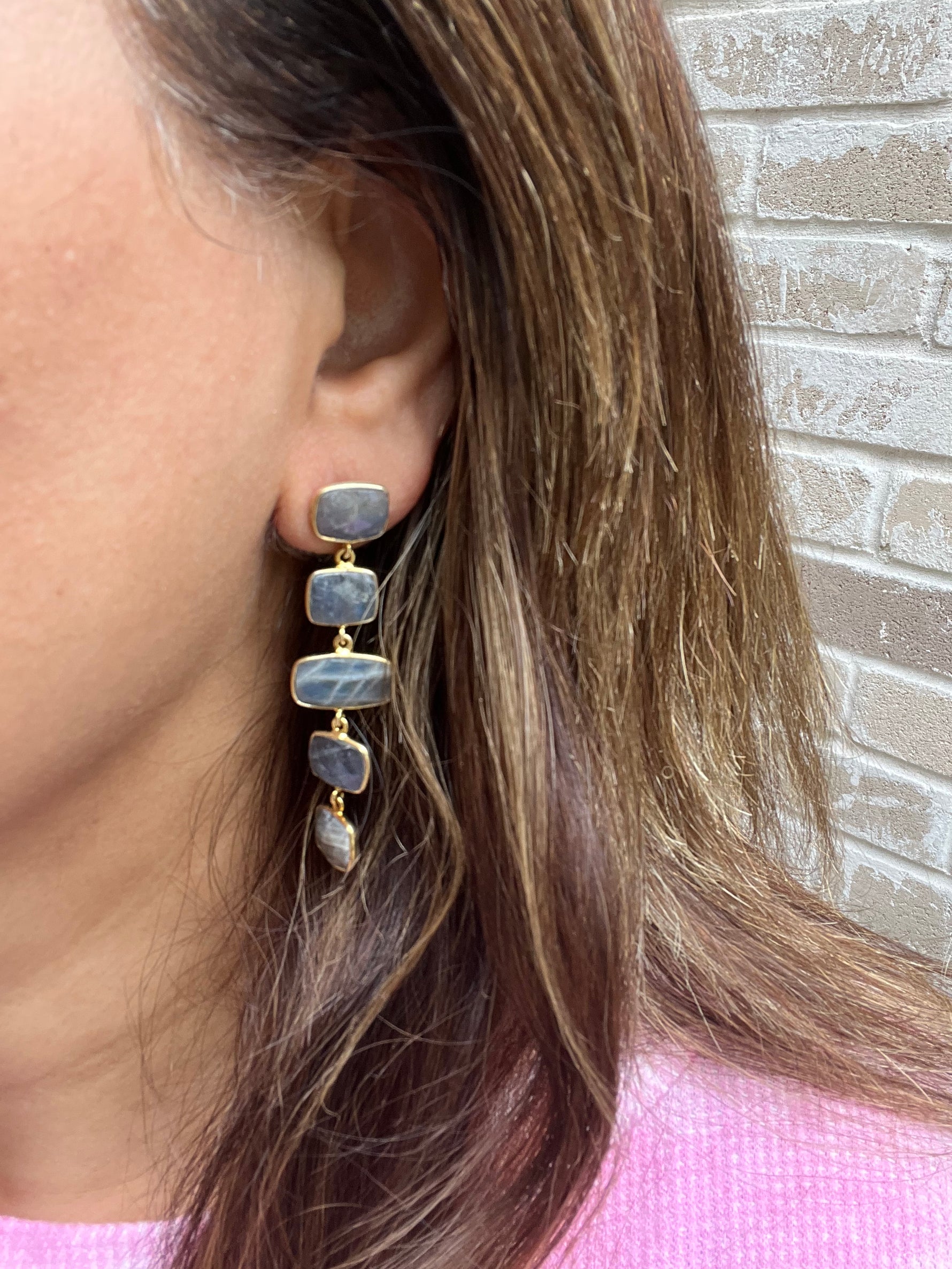 Blue Labradorite Earrings | Ulka Rocks