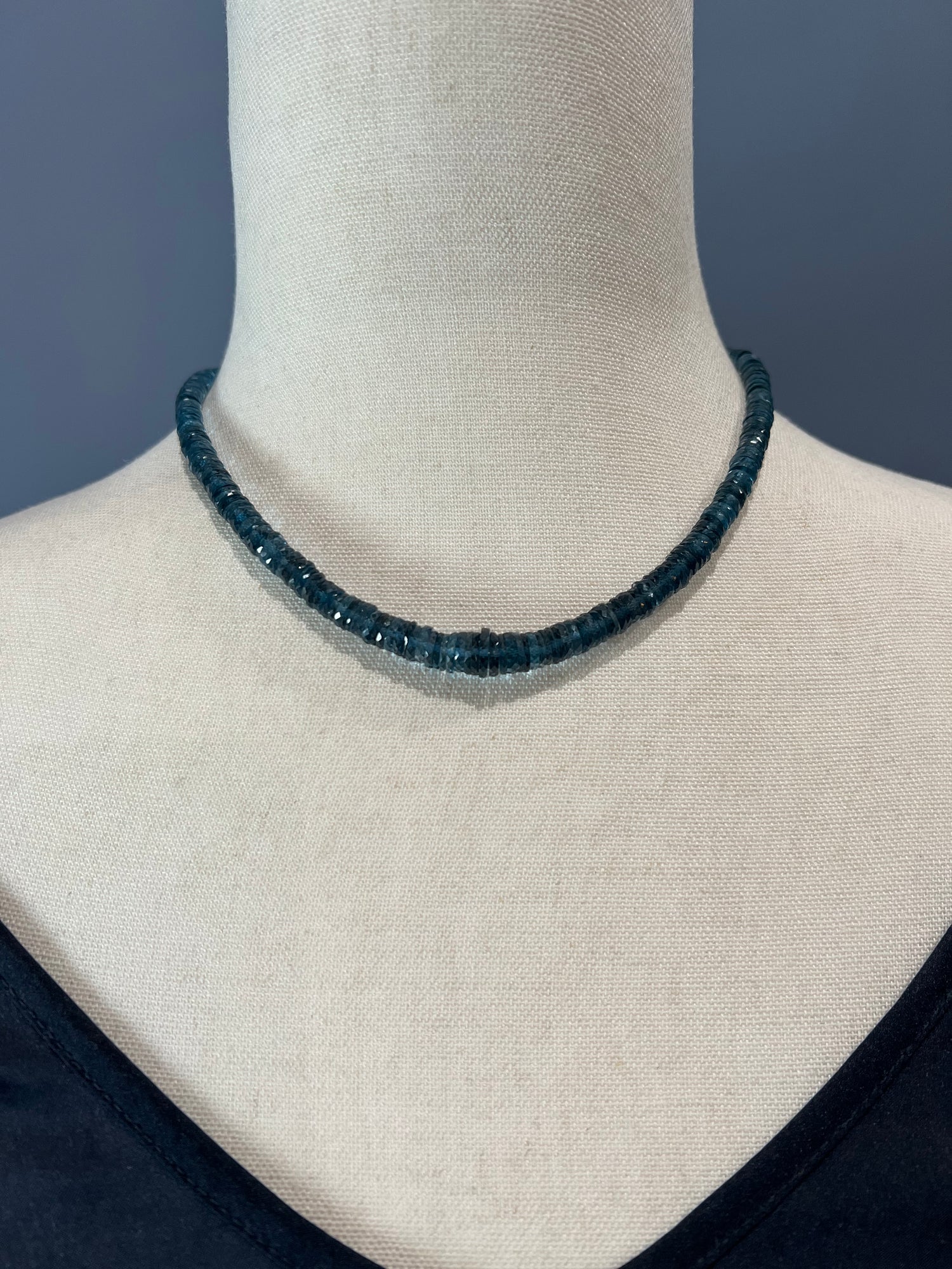 Edinburg Collection - London Blue Heshi Necklace - Adjustable Between 15-18" | Ulka Rocks