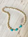 Sample Sale - Pearl and Sleeping Beauty Turquoise Necklace