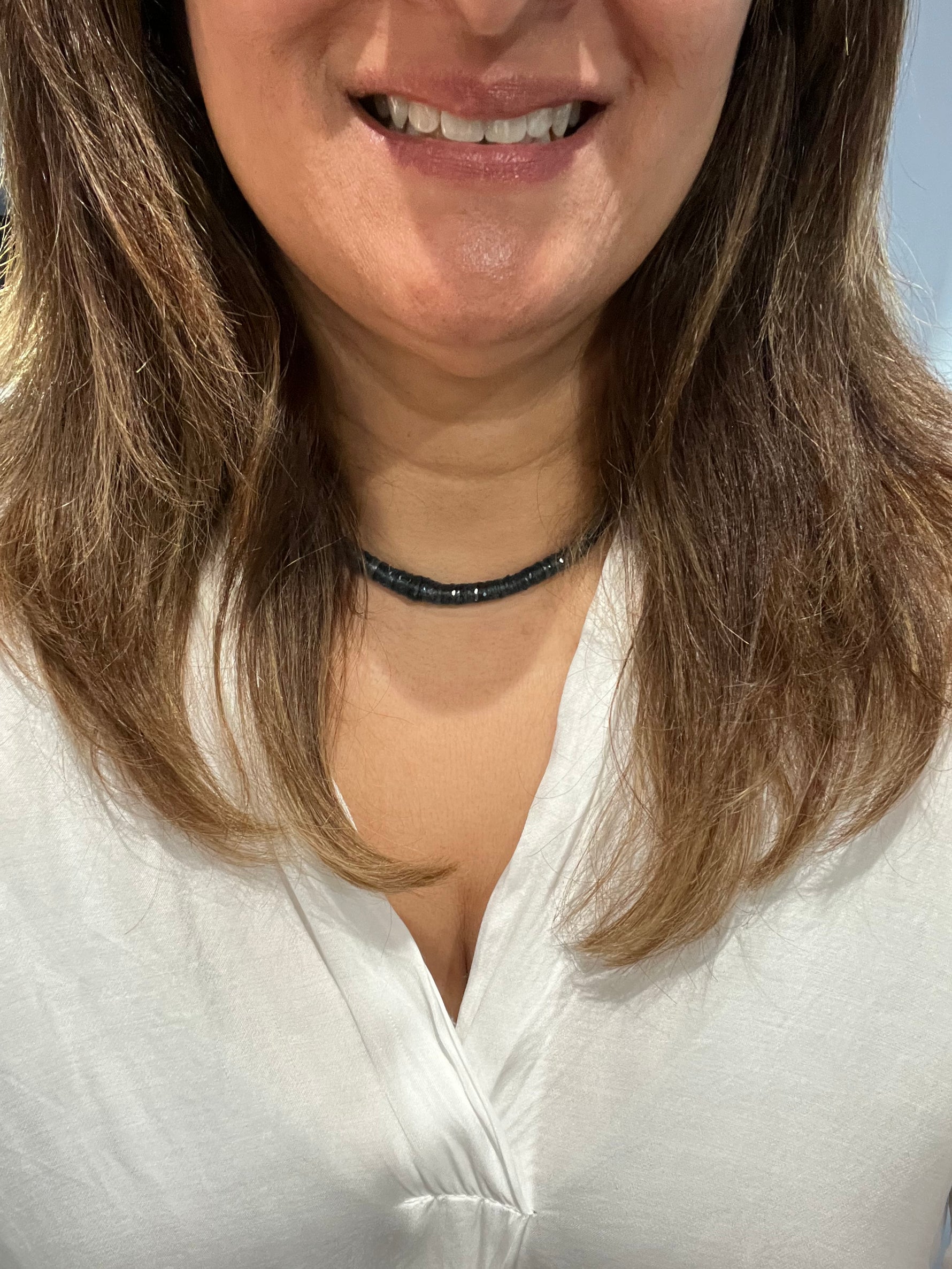 Edinburg Collection - London Blue Heshi Necklace - Adjustable Between 15-18" | Ulka Rocks