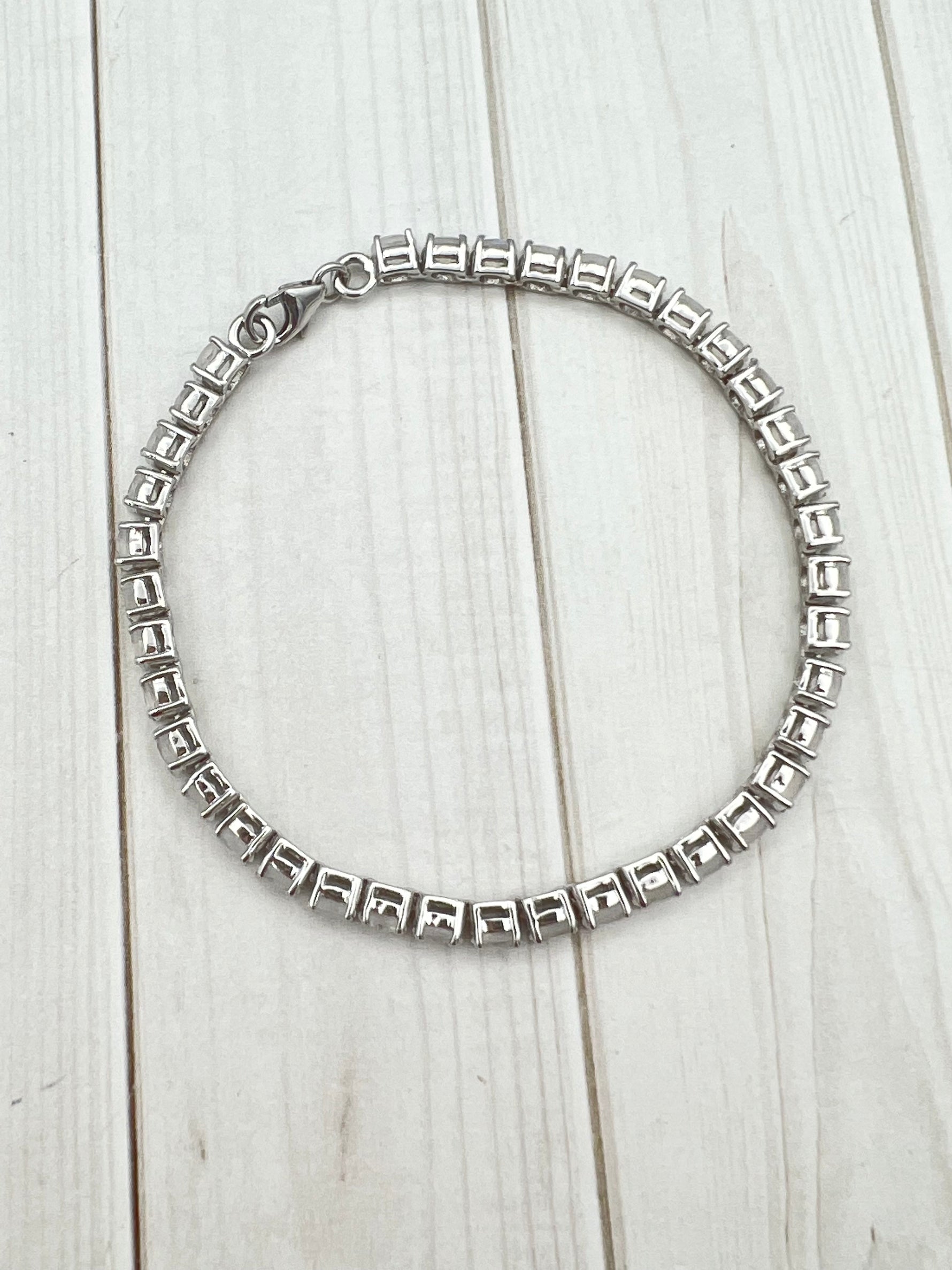 Rainbow Blue Moonstone Tennis Bracelet | Ulka Rocks