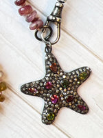 Pink Tourmaline Necklace and Starfish Pendant | Ulka Rocks