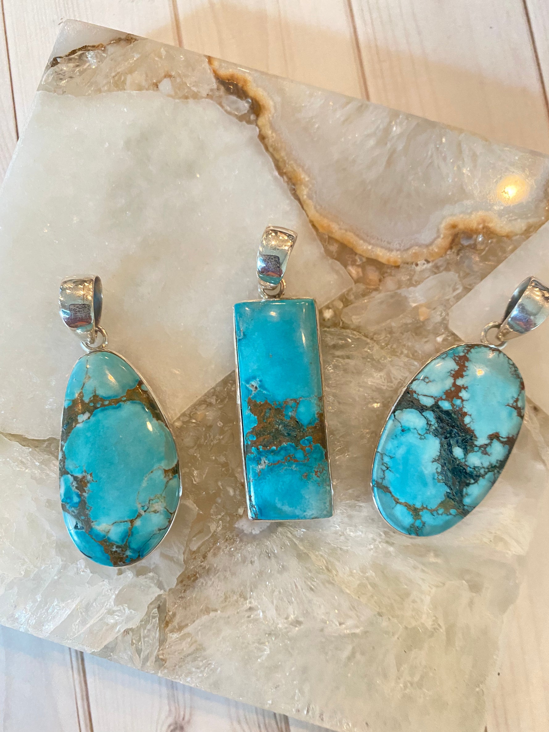 Kingman Blue Turquoise Pendants | Ulka Rocks