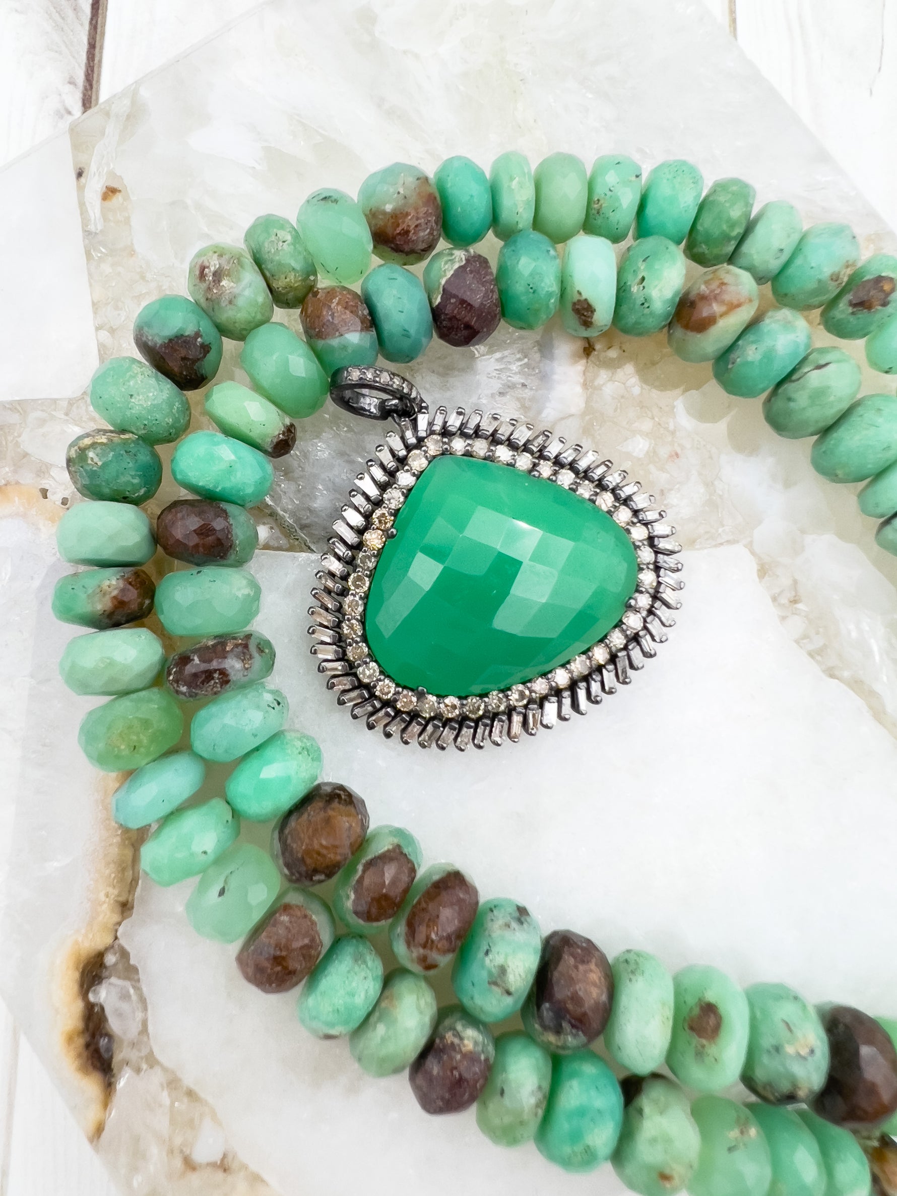 Green Chrysoprase Koss Pendant | Ulka Rocks