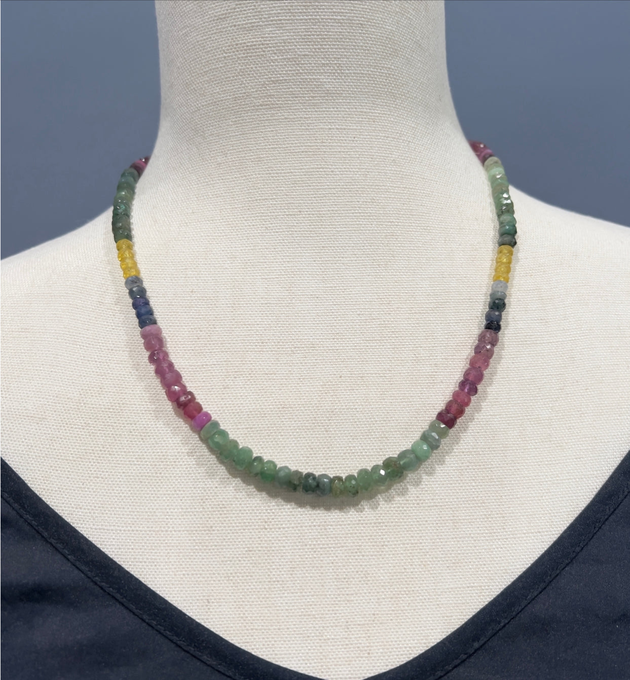 Rainbow Semi-precious Necklace 18.5-19.5 Inches | Ulka Rocks