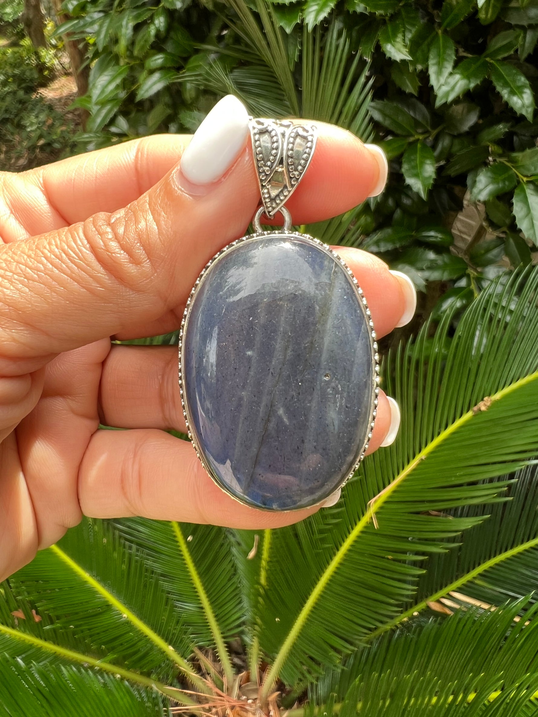 Sterling Silver Blue Blue Labradorite Pendants | Ulka Rocks