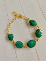 Gemstone Collection - Green Emerald Bracelet | Ulka Rocks