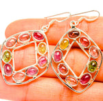 Red Tourmaline Sterling Silver Earrings | Ulka Rocks