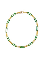18" Malachite Flower Etched Necklace in 14K Gold | Ulka Rocks