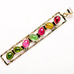 Pink Tourmaline Sterling Silver Bar Pendants | Ulka Rocks