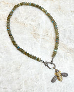 Carved Brown Labradorite Necklace | Ulka Rocks