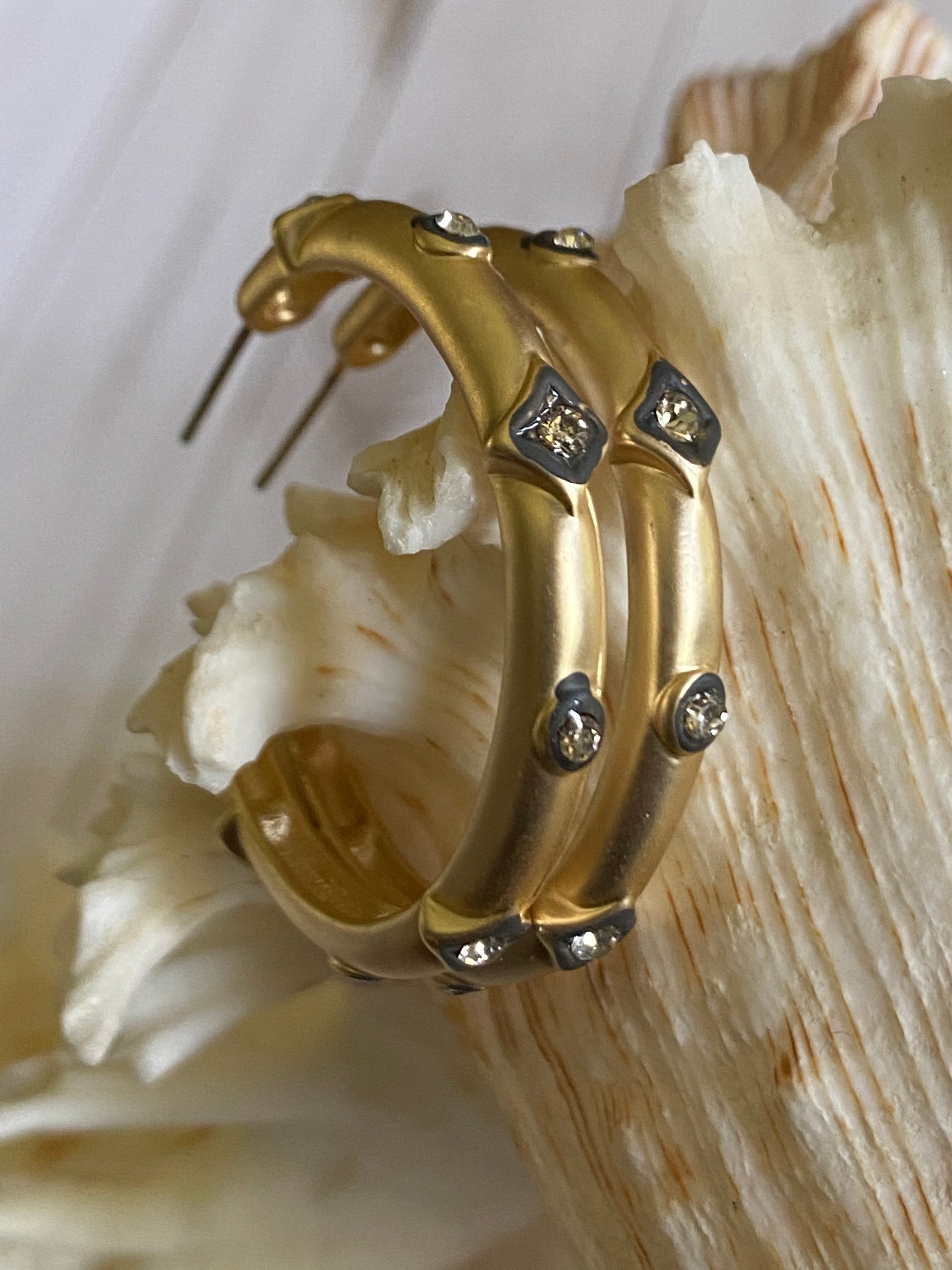 Shiloh Earrings - Gold Diamond Dot | Ulka Rocks