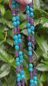 32” Campitos Turquoise and Amethyst Necklace