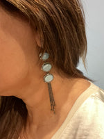 Australian Blue Opal Diamond Bezel Earrings | Ulka Rocks