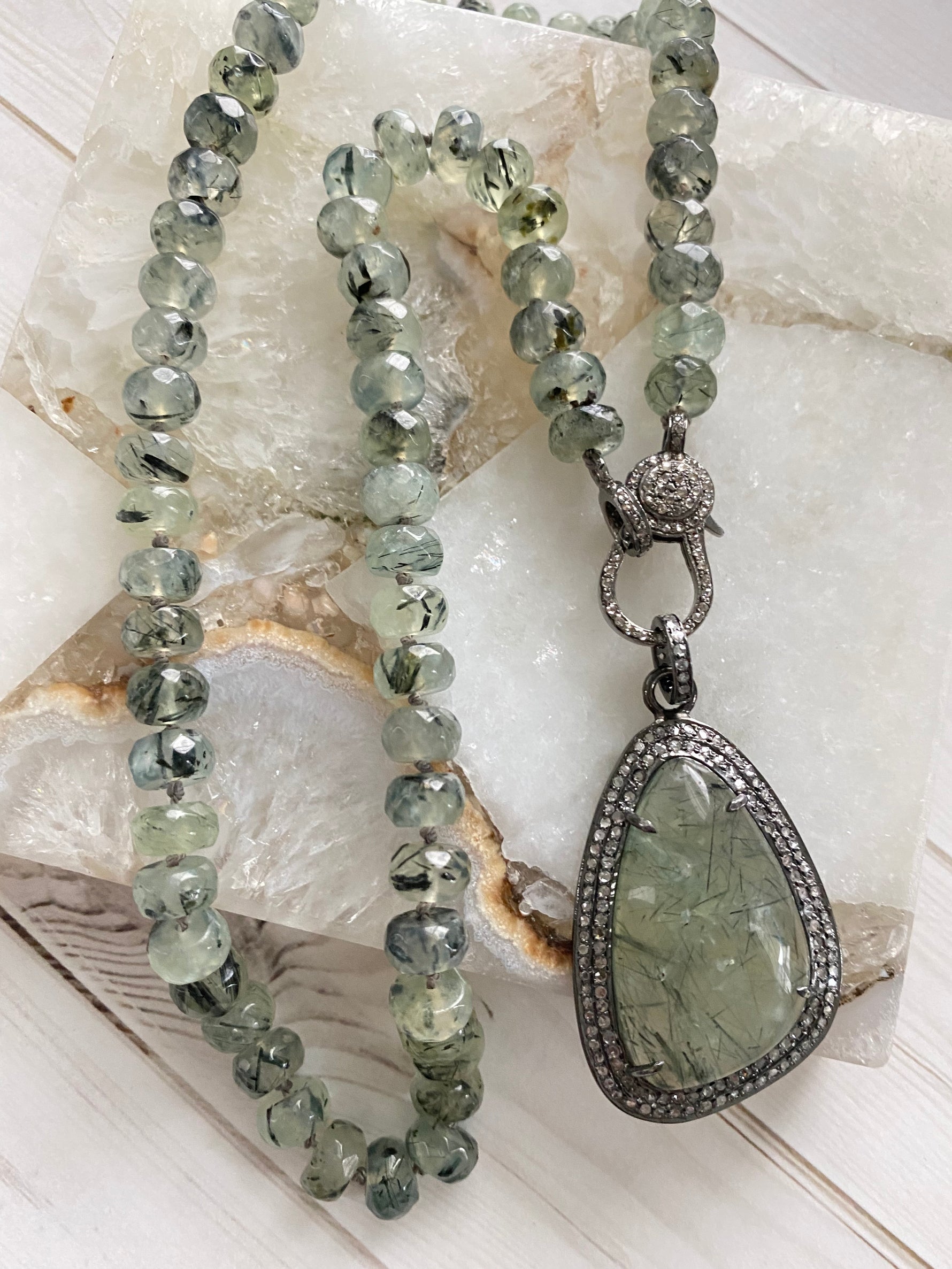 Prehnite Necklace and Pendant | Ulka Rocks