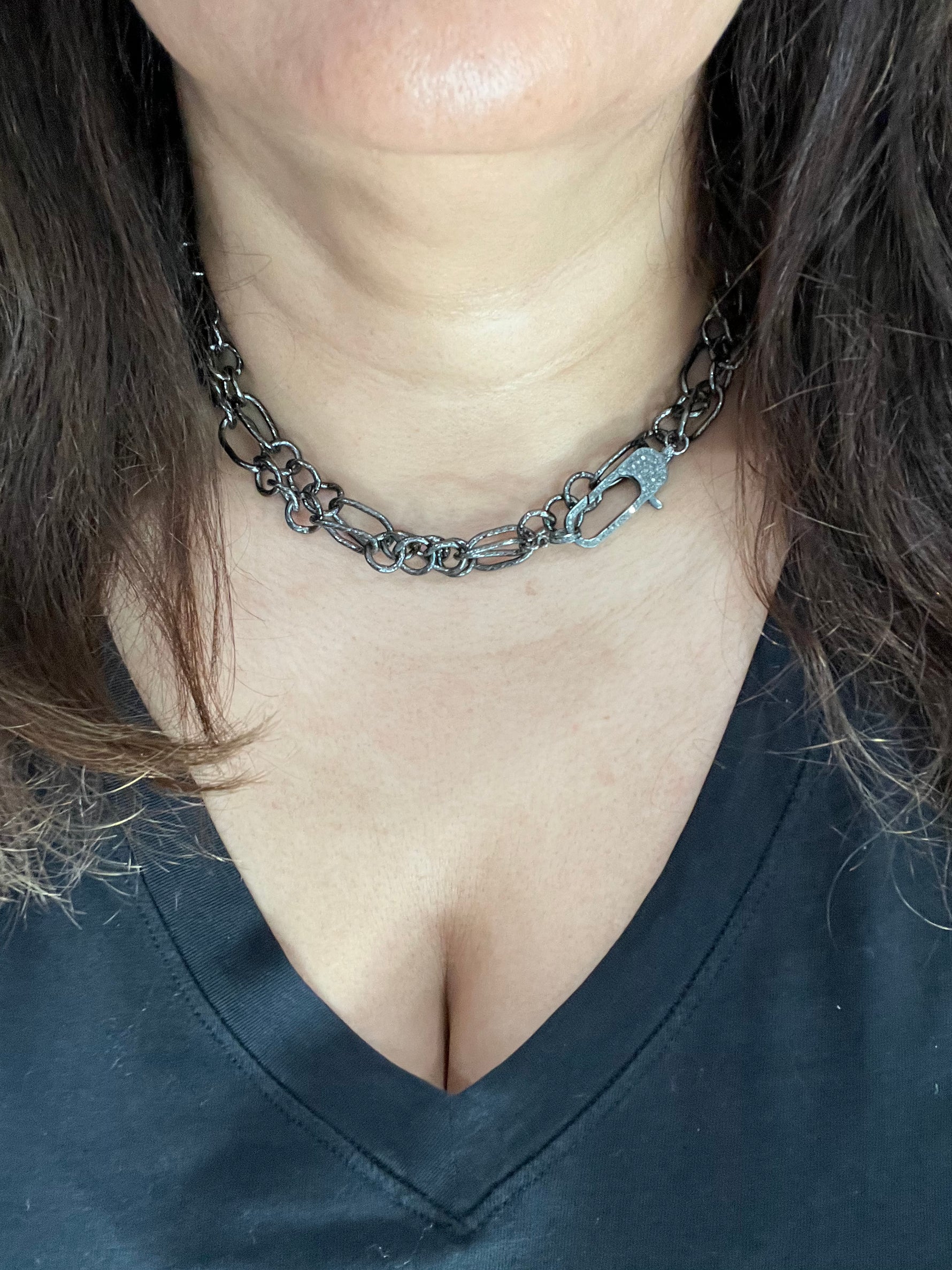 Bridgeland Pave Diamond Clasp and Chain | Ulka Rocks