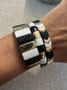 Sample Sale - Enamel Bracelet Stack - Black and Gold