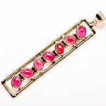 Pink Tourmaline Sterling Silver Bar Pendants | Ulka Rocks