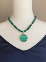 18" Green Malachite Sterling Silver Necklace | Ulka Rocks