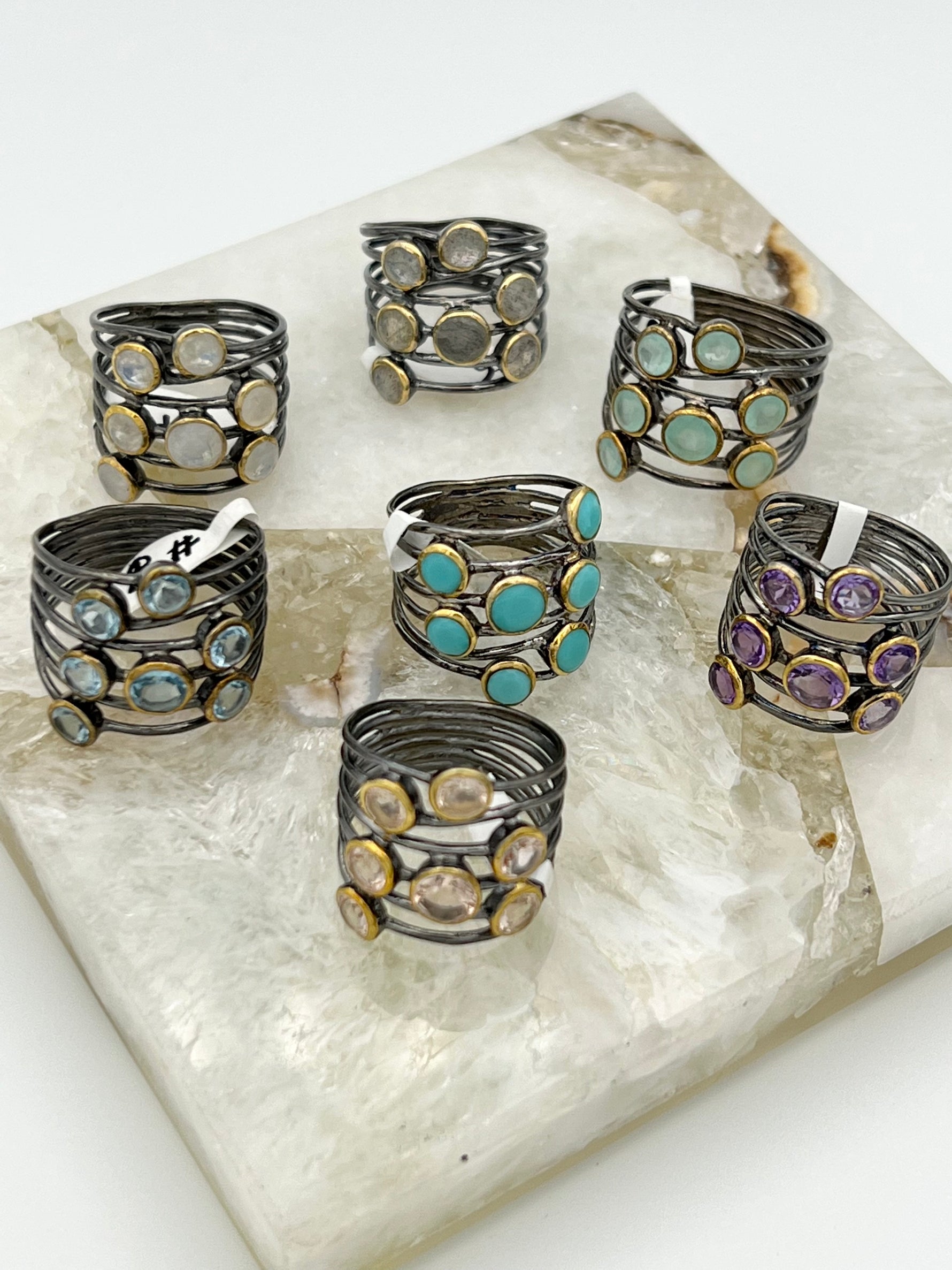 Sterling Silver Confetti Rings | Ulka Rocks