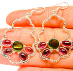 Red Tourmaline Sterling Silver Earrings | Ulka Rocks