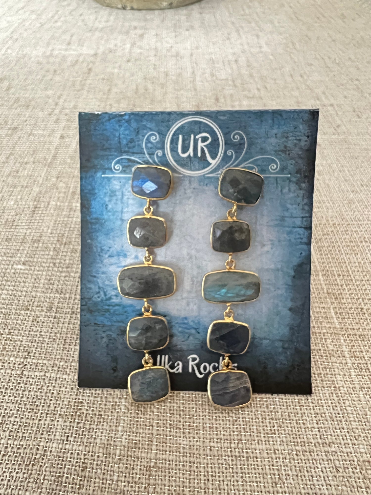 Blue Labradorite Earrings | Ulka Rocks