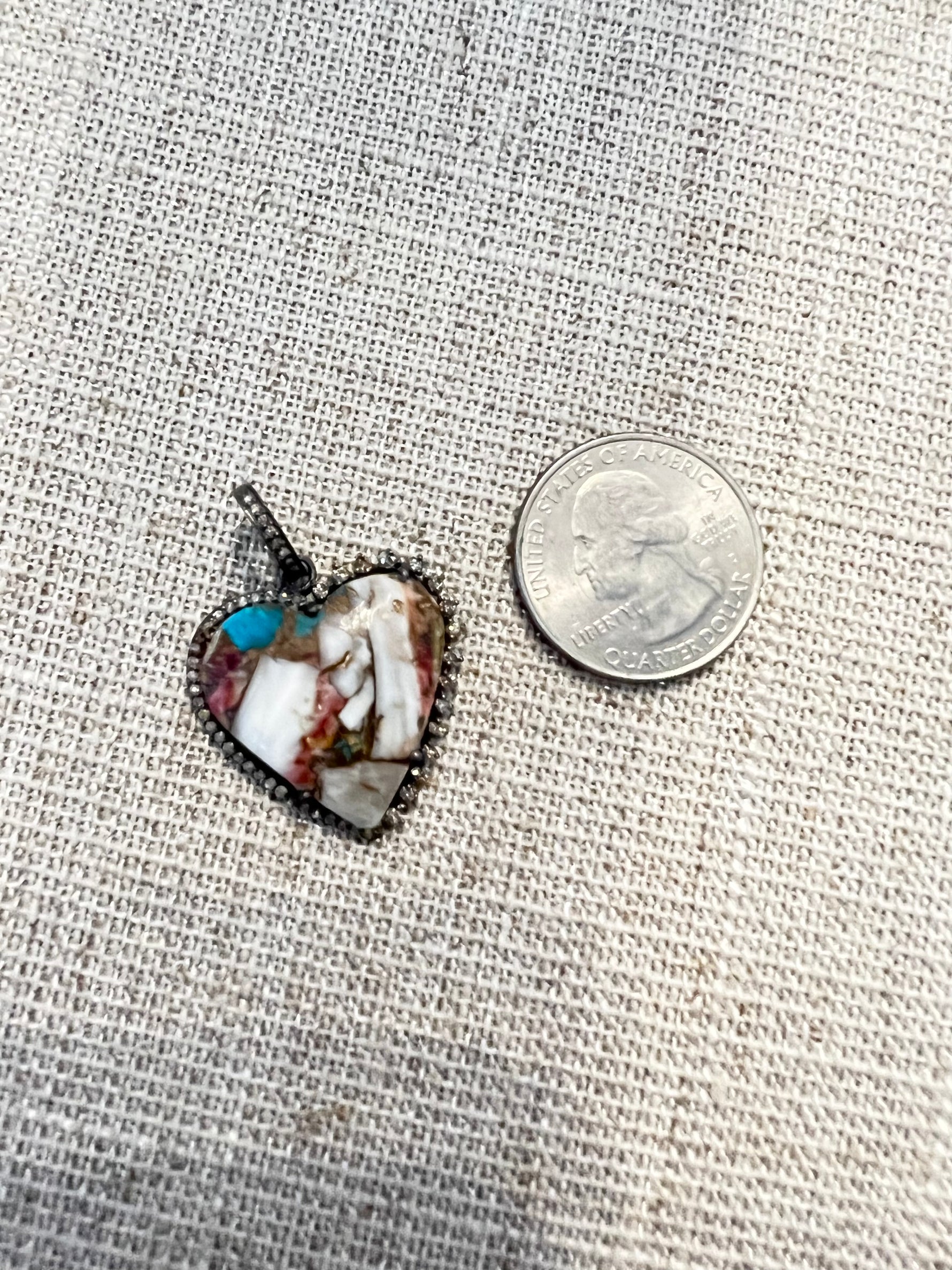 Rare Kingman Orange Turquoise Mohave Heart Pendants | Ulka Rocks