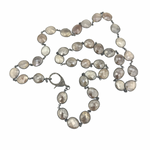 White Moonstone Bezel Necklace with Pave Diamond Clasp | Ulka Rocks