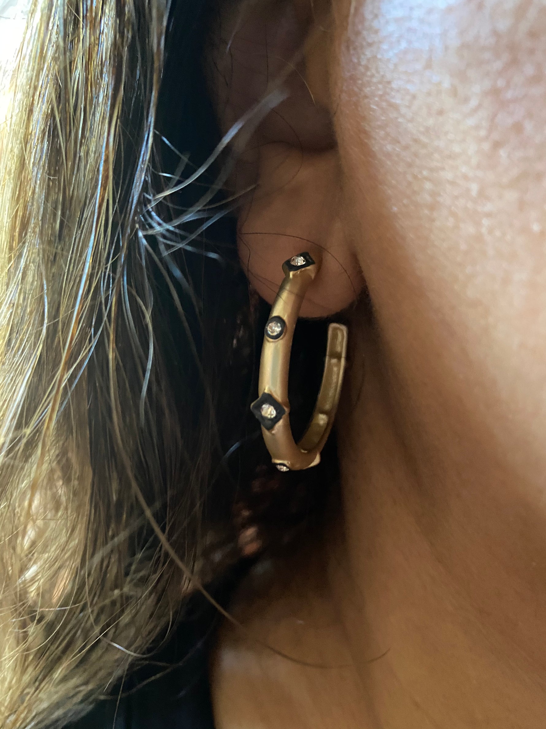 Shiloh Earrings - Gold Diamond Dot | Ulka Rocks
