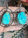 Special Edition:  Carved Buddha Kingman Turquoise Pendants