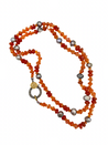 32” Carnelian and Pearl Necklace