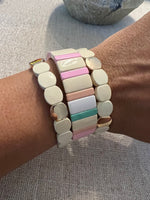 Enamel Bracelet Stack - Pink and Mint | Ulka Rocks