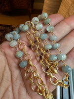 Blue Amazonite and Gold Necklace | Ulka Rocks