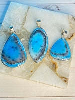 Rare Blue Dendrite Blue Opal Pendants | Ulka Rocks