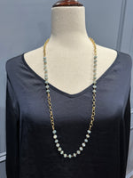 Blue Amazonite and Gold Necklace | Ulka Rocks