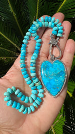 Iron Mountain Blue Turquoise Necklace and Kingman Heart Pendant | Ulka Rocks
