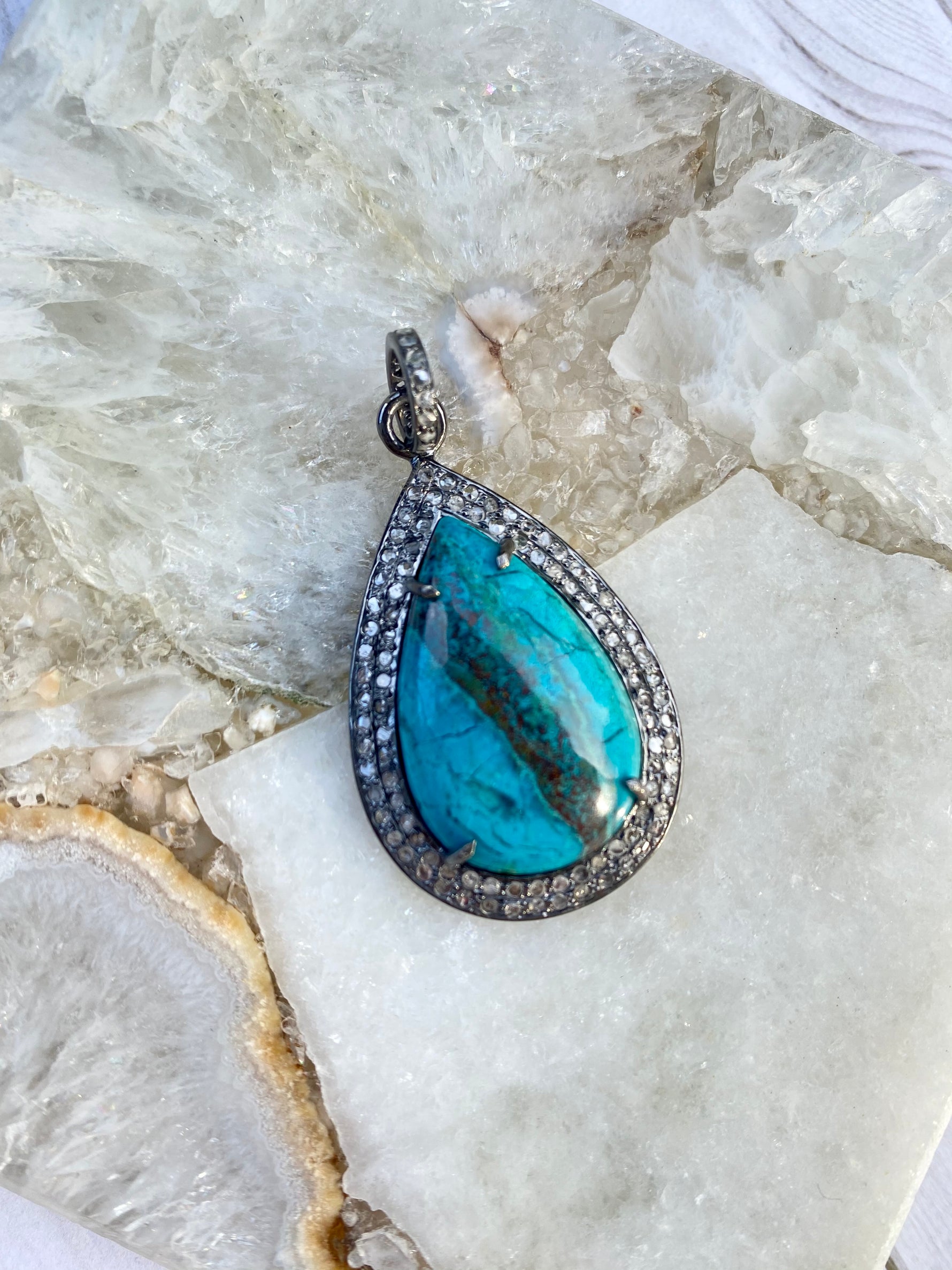 Tiago Collection - Shattuckite and Chrysocolla Pendants | Ulka Rocks