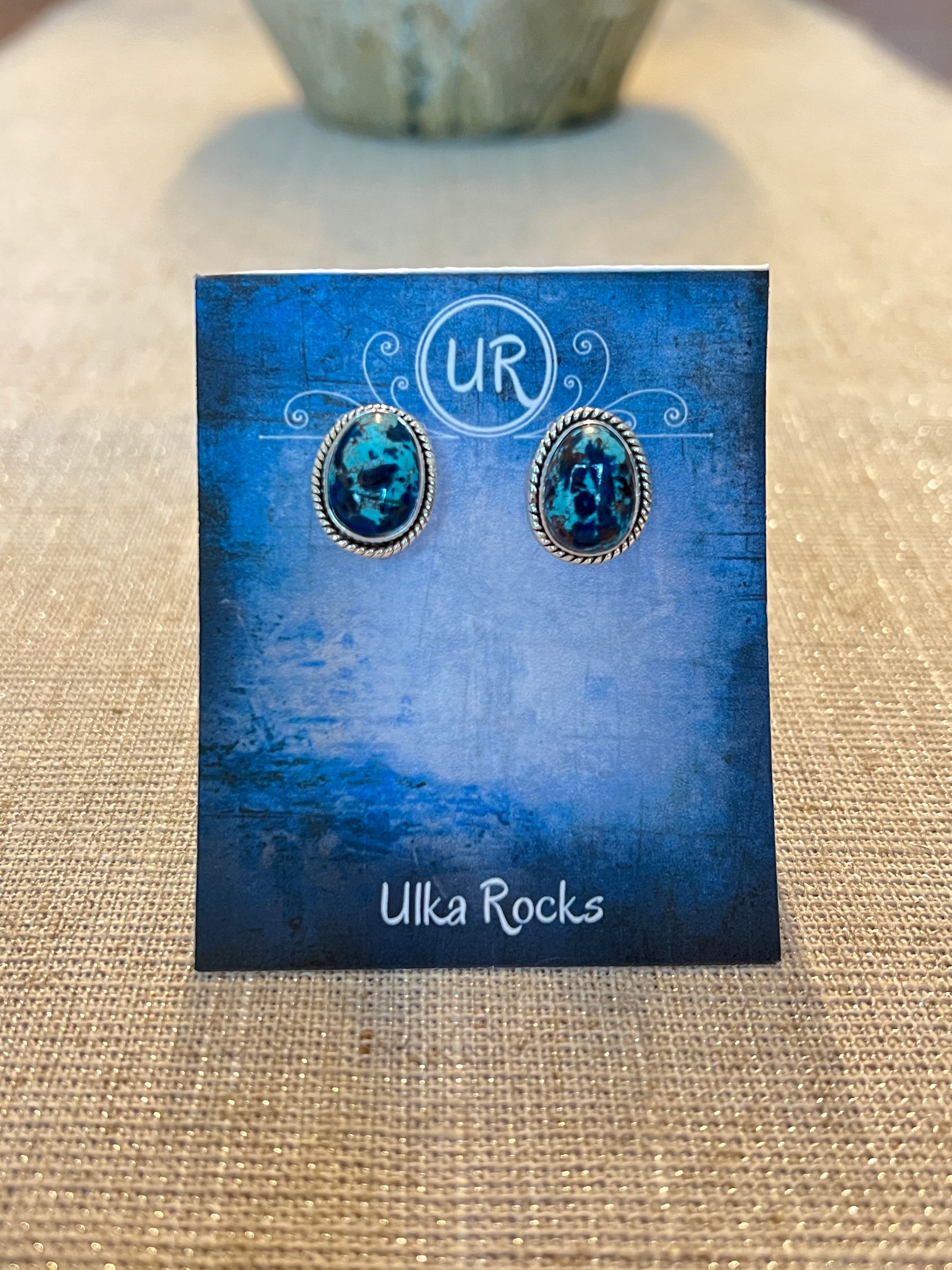Natural Gemstone Sterling Silver Stud Earrings | Ulka Rocks