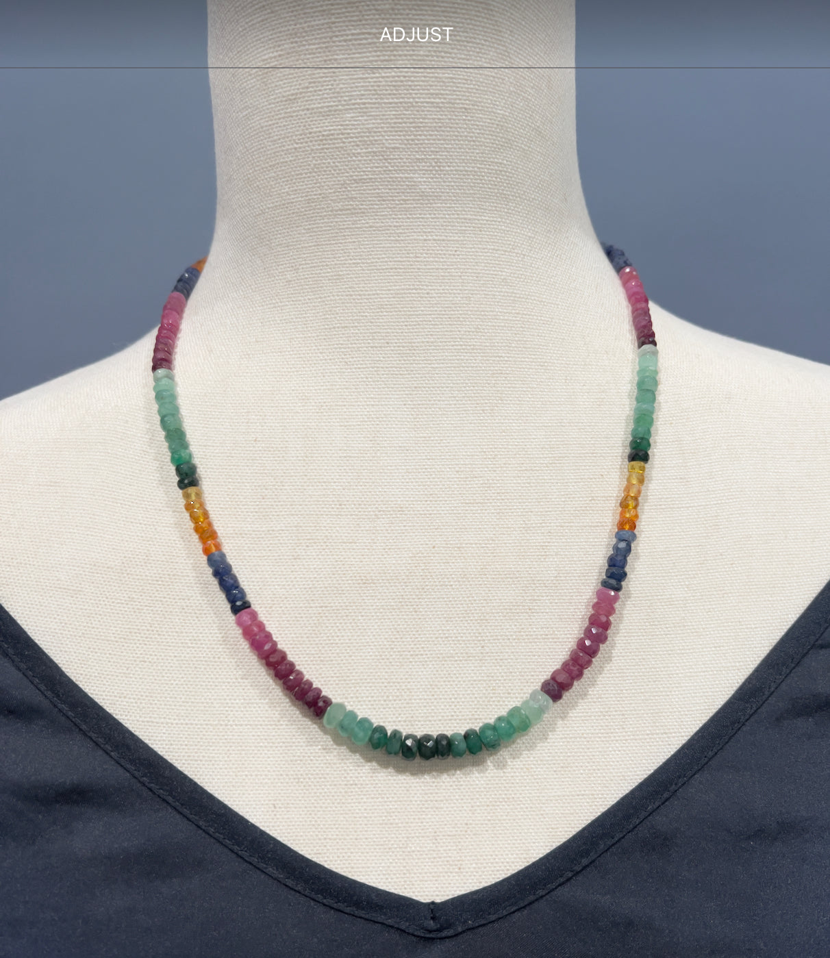 Rainbow Semi-precious Necklace 19.5-20.5 Inches | Ulka Rocks