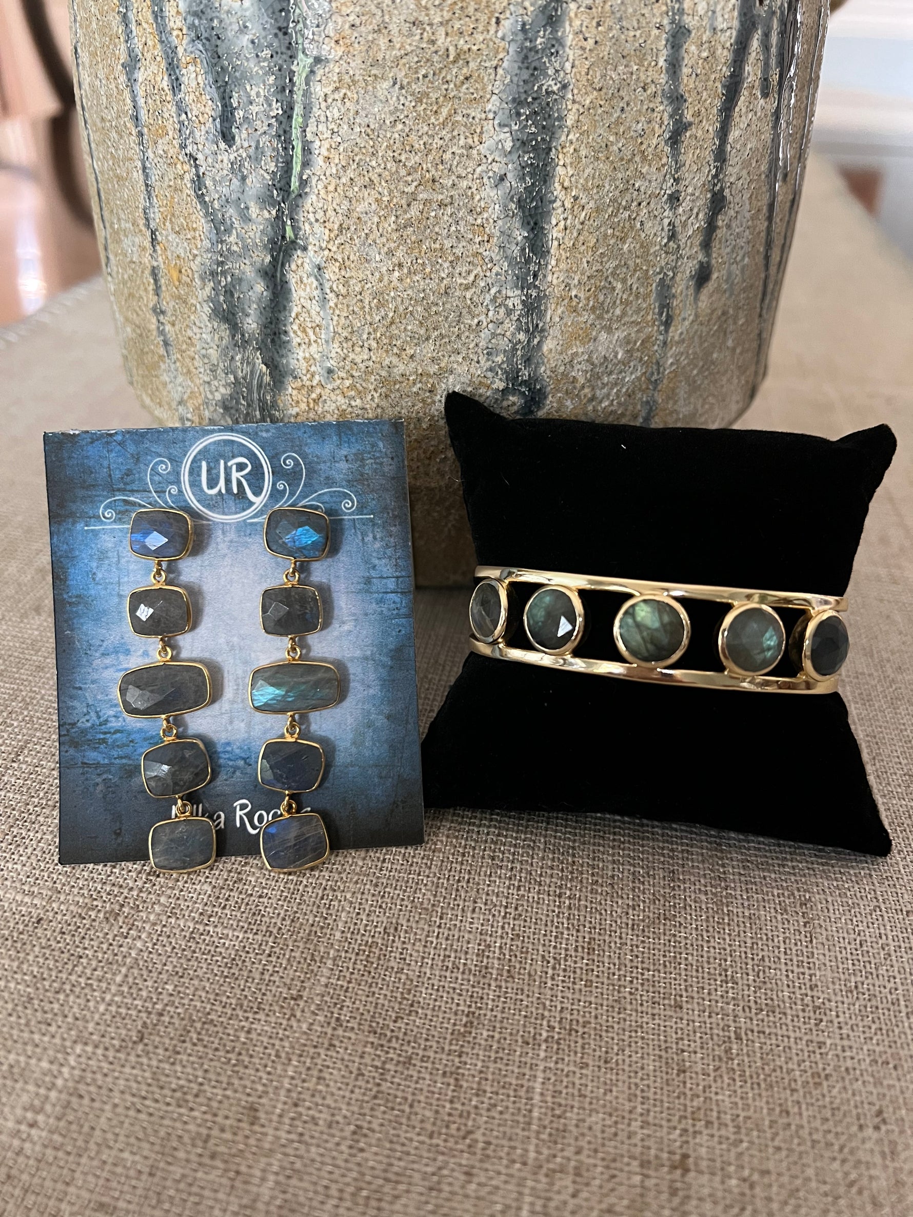 Blue Labradorite Earrings | Ulka Rocks