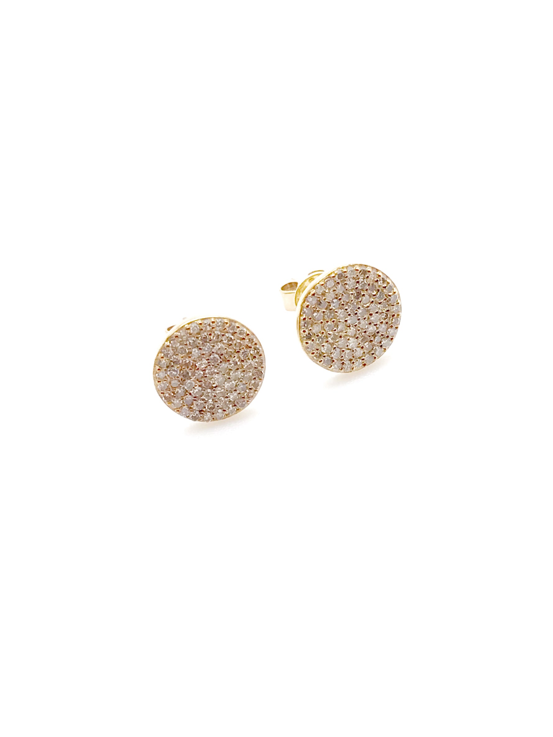 Diamond Disc Earrings in 14K Gold | Ulka Rocks