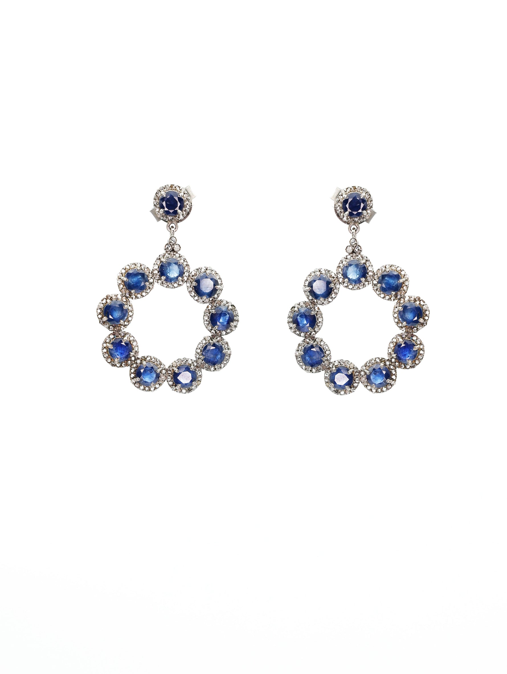 Blue Blue Sapphire Statement Earrings | Ulka Rocks