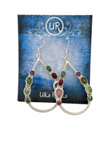 Red Tourmaline Sterling Silver Earrings | Ulka Rocks