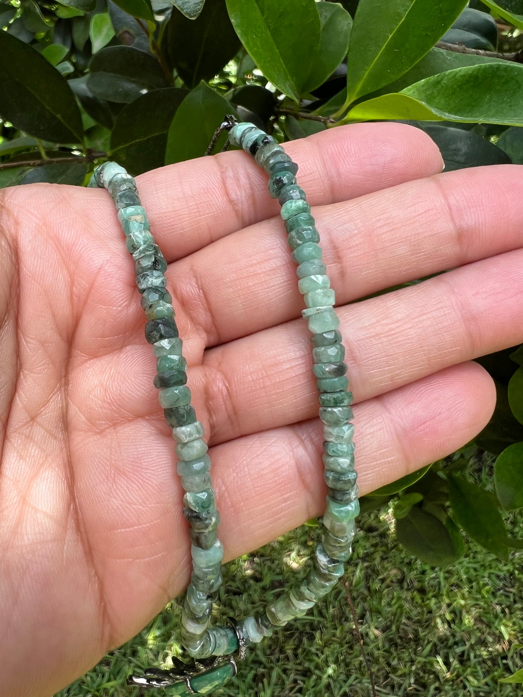 Green Emerald Diamond Starburst Necklace | Ulka Rocks