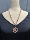 Custom Order:  Morganite Flower Pendant and Necklace