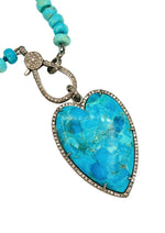 Iron Mountain Blue Turquoise Necklace and Kingman Heart Pendant | Ulka Rocks