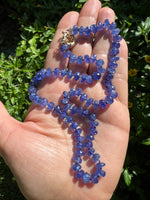 Helotes Prestige Collection - Amazing Violet Purple Tanzanite 18" Necklace with 14K Clasp | Ulka Rocks